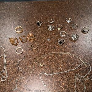 Elegant Gold and Silver Ring Set